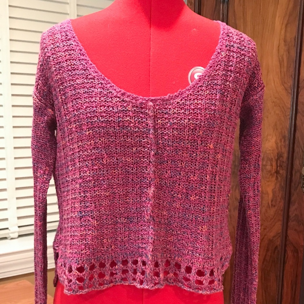 Free People Cotton & Linen Crop Sweater - size S